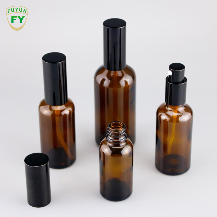 Fuyun 10ml 15ml 20ml 30ml 50ml 100ml Amber Lotion Bottle Pump Glass Spray Bottle