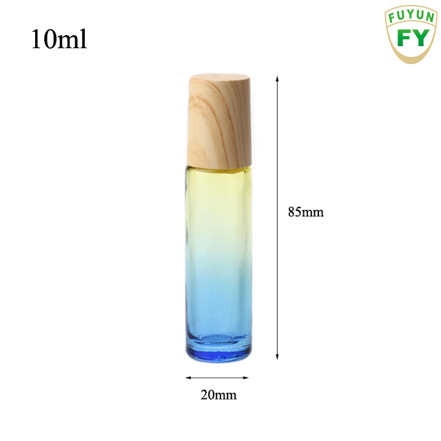 Fuyun 10ml Glass Roll On Bottle Empty Perfume Essential Oil Glass Bottle with Wood Cap