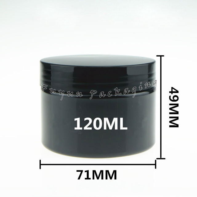 Fuyun 120ml empty plastic pet cosmetic container black jar with black screw lid