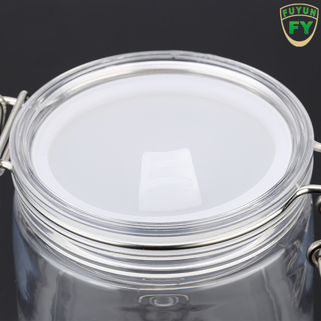 Fuyun 220g Empty Round Plastic Sealed Tin Containers Clip Lids,Food Jar Pot Containers Storage Cream Container Jars
