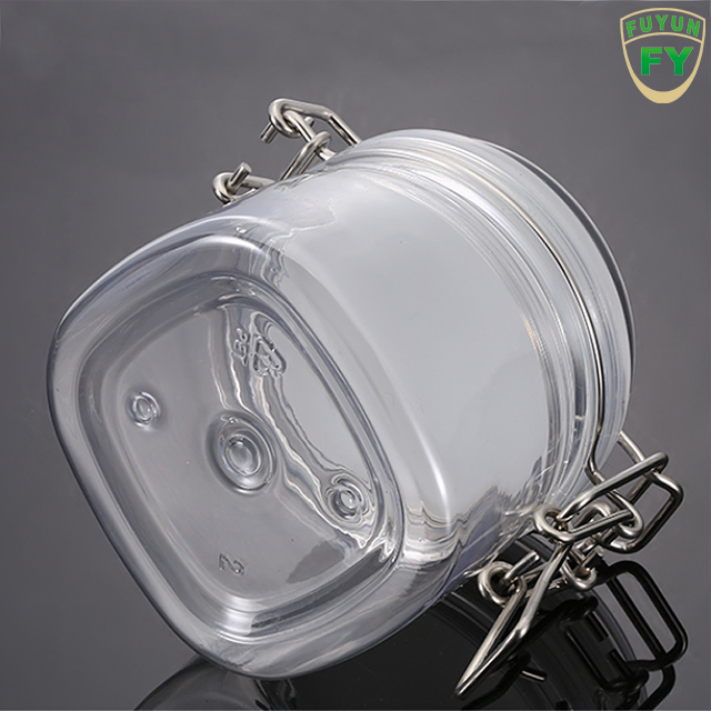 Fuyun 220g Empty Round Plastic Sealed Tin Containers Clip Lids,Food Jar Pot Containers Storage Cream Container Jars