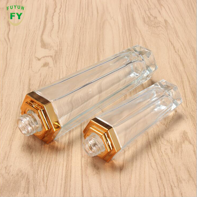 Fuyun 30/50/90/100ml Lotion Bottle 20/60g Clear Cosmetic Packaging Glass Skin Care Cream Jars for Creams and Lotions