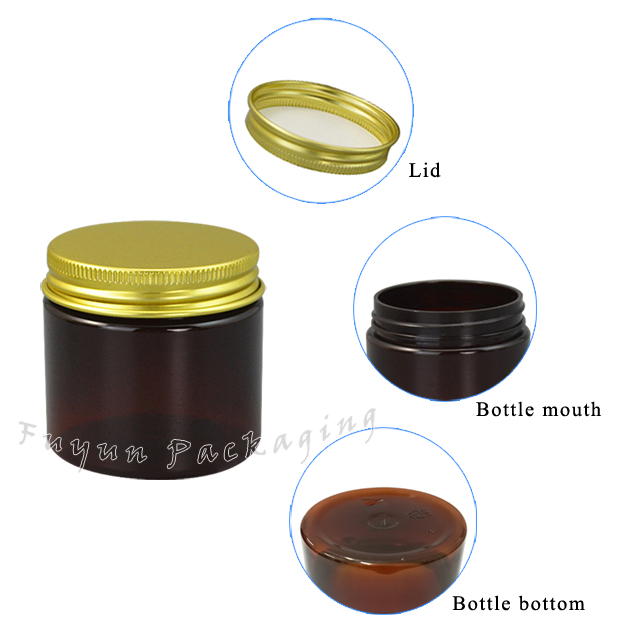 Fuyun 30g/50g/80g High End Round Packaging Cosmetic Cream Containers Skin Care Plastic Empty Amber Cream Skincare Packaging Jar