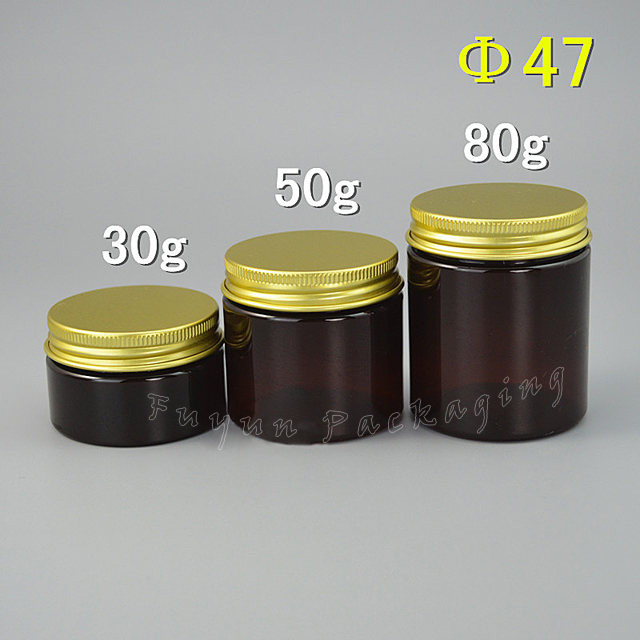Fuyun 30g/50g/80g High End Round Packaging Cosmetic Cream Containers Skin Care Plastic Empty Amber Cream Skincare Packaging Jar