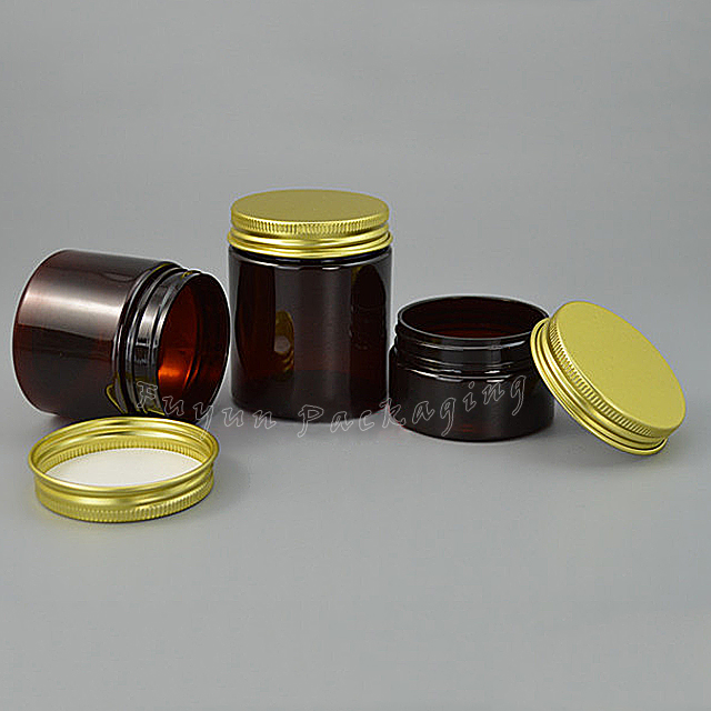 Fuyun 30g/50g/80g High End Round Packaging Cosmetic Cream Containers Skin Care Plastic Empty Amber Cream Skincare Packaging Jar