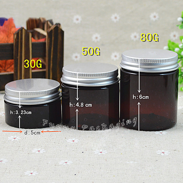 Fuyun 30g/50g/80g High End Round Packaging Cosmetic Cream Containers Skin Care Plastic Empty Amber Cream Skincare Packaging Jar