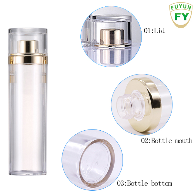 Fuyun 30ml 100ml 120ml 180ml Luxury Gold Acrylic Lotion Serum Pump Bottle Plastic Empty Serum Lotion Bottles