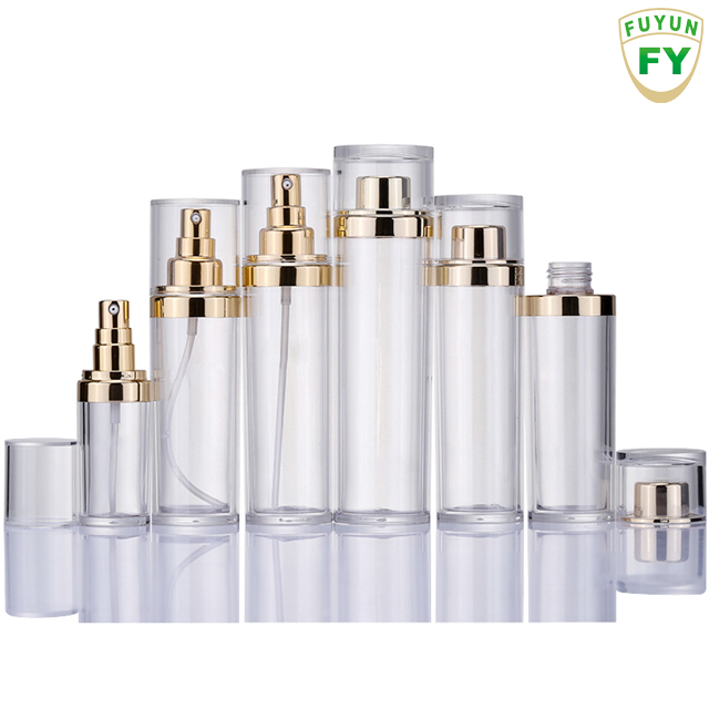Fuyun 30ml 100ml 120ml 180ml Luxury Gold Acrylic Lotion Serum Pump Bottle Plastic Empty Serum Lotion Bottles