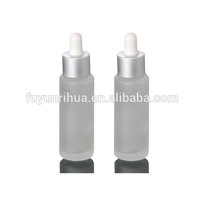 Fuyun 30ml 1oz Tubular Round Cobalt Olive Essential Oil Frosted Glass Dropper Bottles