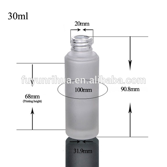 Fuyun 30ml 1oz Tubular Round Cobalt Olive Essential Oil Frosted Glass Dropper Bottles
