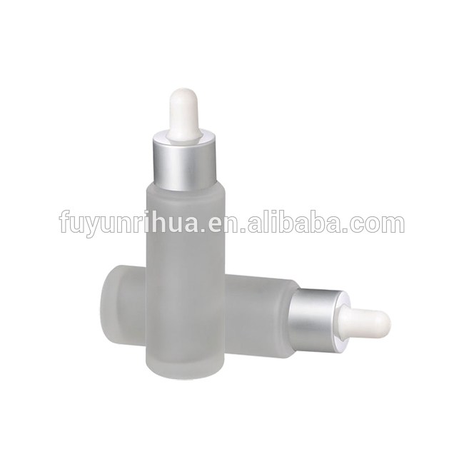 Fuyun 30ml 1oz Tubular Round Cobalt Olive Essential Oil Frosted Glass Dropper Bottles