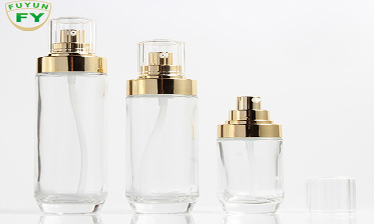 Fuyun 30ml/40ml/100ml/120ml cosmetic cream glass bottles with lotion pump