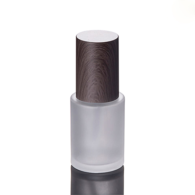 Fuyun 30ml Luxury Cosmetic Frosted Glass Lotion Pump Bottle with Bamboo Cap