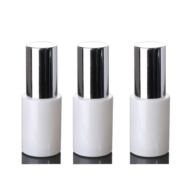 Fuyun 30ml white frosted glass bottle with white cosmetic pump for serum, lotion, skincare product