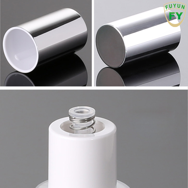 Fuyun 30ml white frosted glass bottle with white cosmetic pump for serum, lotion, skincare product