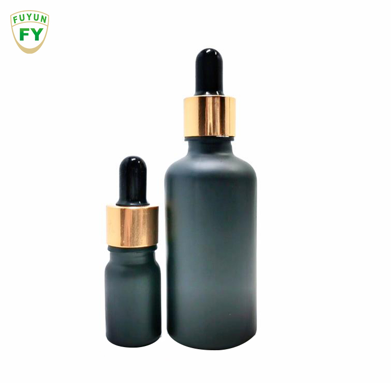 Fuyun 5/10/15/20/30/50/100ml Black Cosmetic Glass Dropper Essential Oil Bottle