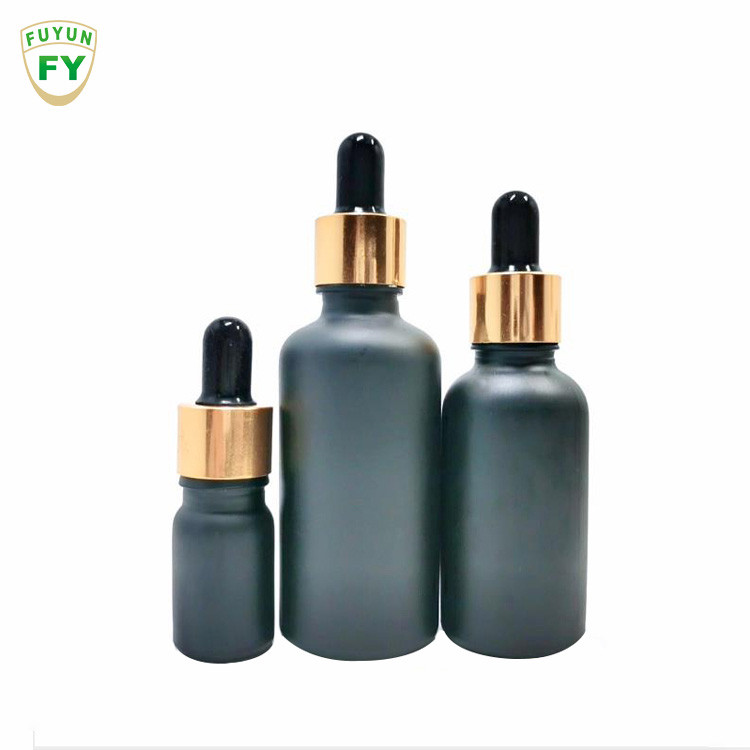 Fuyun 5/10/15/20/30/50/100ml Black Cosmetic Glass Dropper Essential Oil Bottle