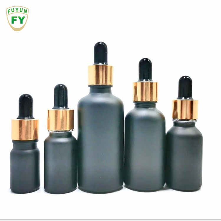 Fuyun 5/10/15/20/30/50/100ml Black Cosmetic Glass Dropper Essential Oil Bottle