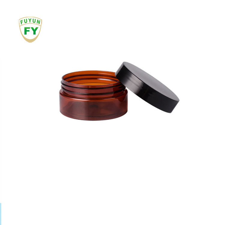 Fuyun 50g plastic amber cosmetic pet jar with plastic lid