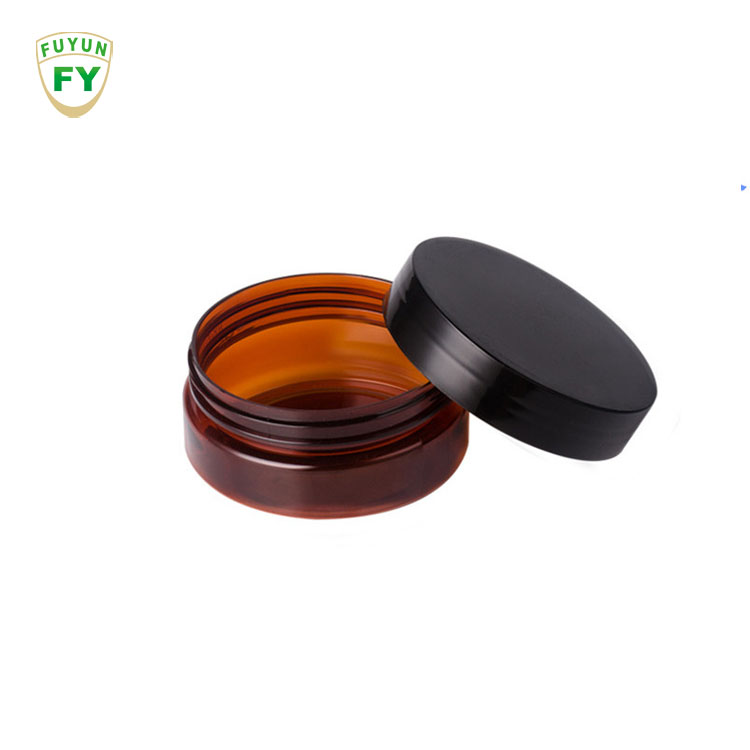 Fuyun 50g plastic amber cosmetic pet jar with plastic lid