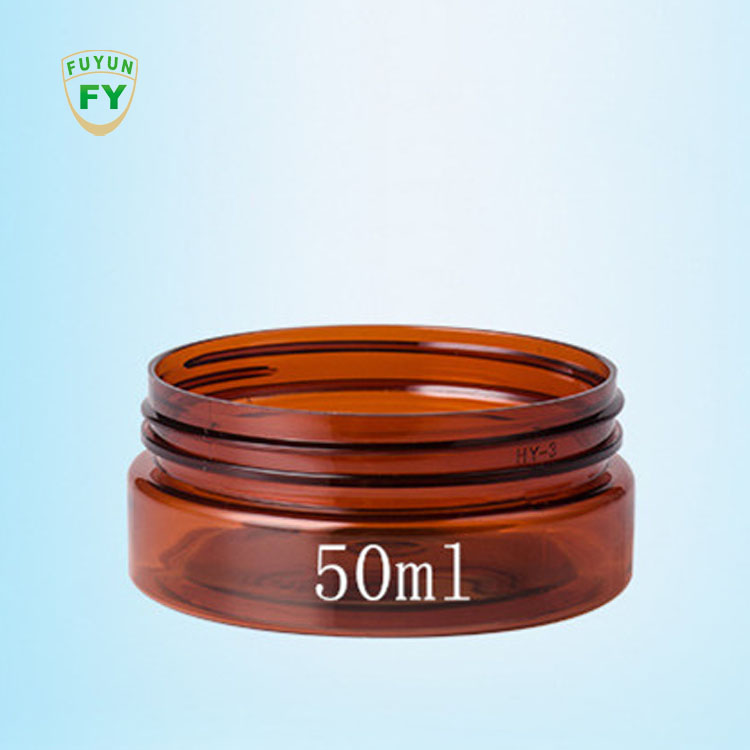 Fuyun 50g plastic amber cosmetic pet jar with plastic lid