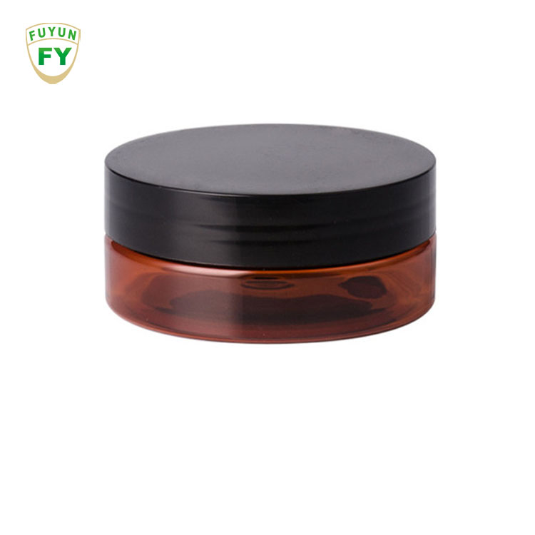 Fuyun 50g plastic amber cosmetic pet jar with plastic lid