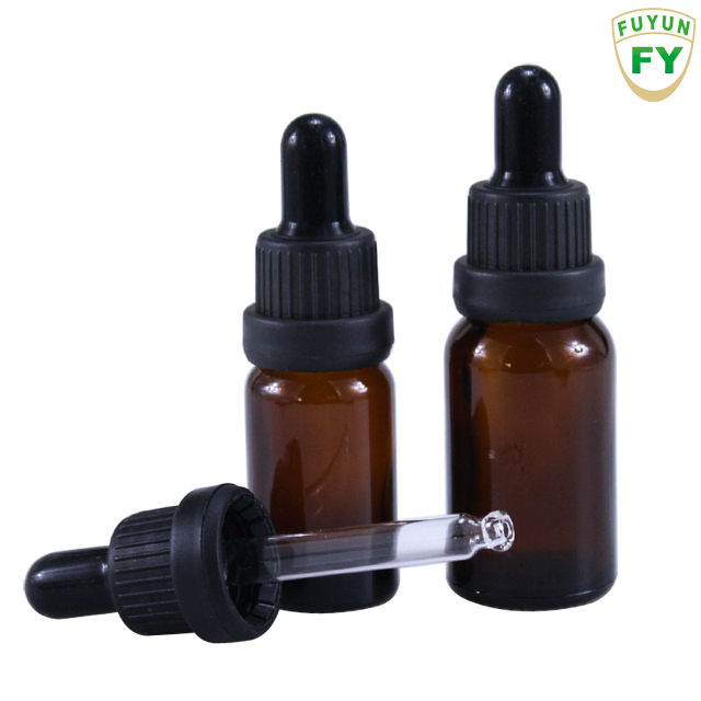 Fuyun 5ml 10ml 15ml 20ml 30ml 50ml Cosmetic Glass Amber Essential Oil Dropper Bottle with Glass Dropper