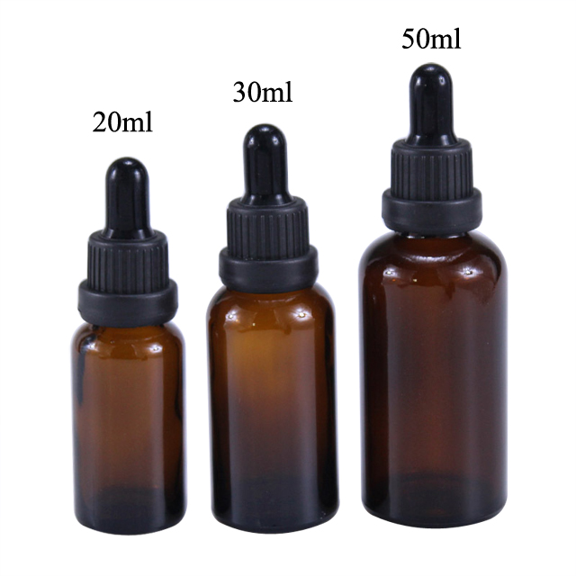 Fuyun 5ml 10ml 15ml 20ml 30ml 50ml Cosmetic Glass Amber Essential Oil Dropper Bottle with Glass Dropper