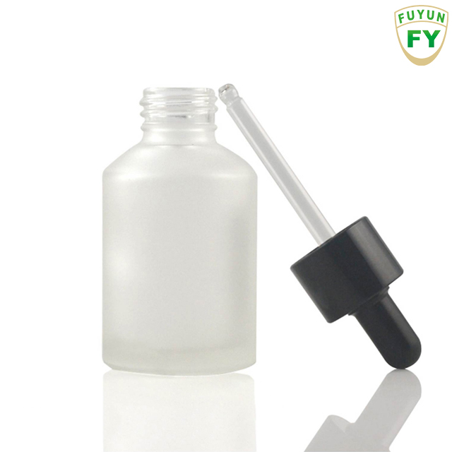 Fuyun 60ml matt black pink glass pump spray essential oil dropper bottle