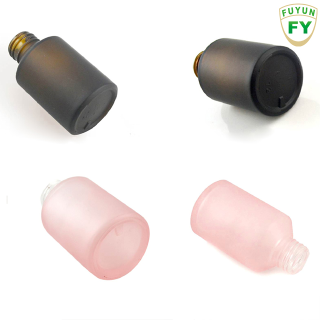 Fuyun 60ml matt black pink glass pump spray essential oil dropper bottle