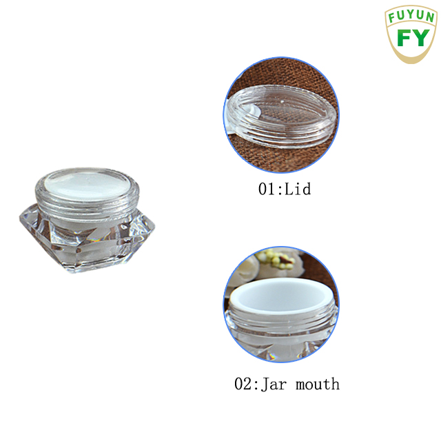 Fuyun Cosmetic Packing Plastic Container Jar Acrylic Double Wall Plastic Container Jar