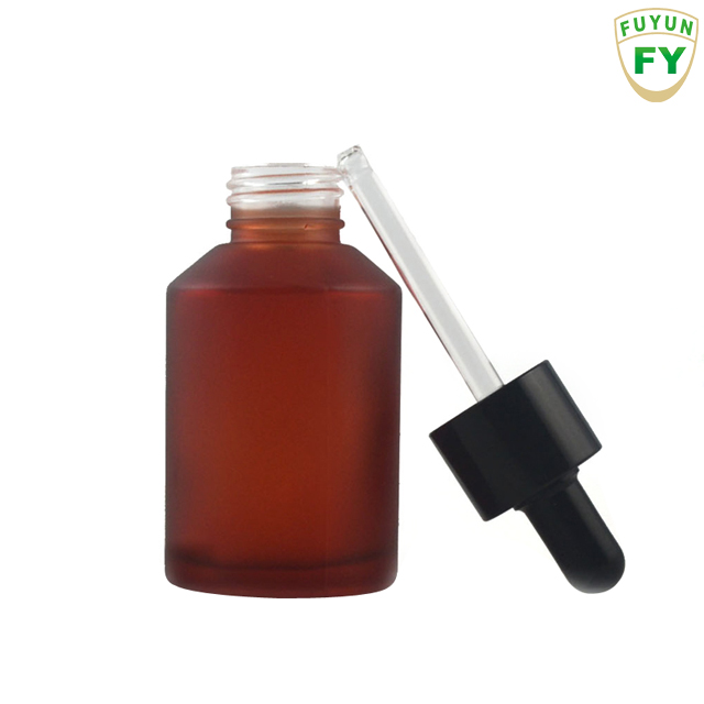 Fuyun Cosmetic packaging serum essential oil amber green clear 60ml Glass Dropper Bottle for skin care