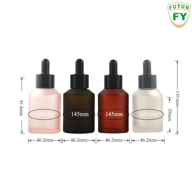 Fuyun Cosmetic packaging serum essential oil amber green clear 60ml Glass Dropper Bottle for skin care