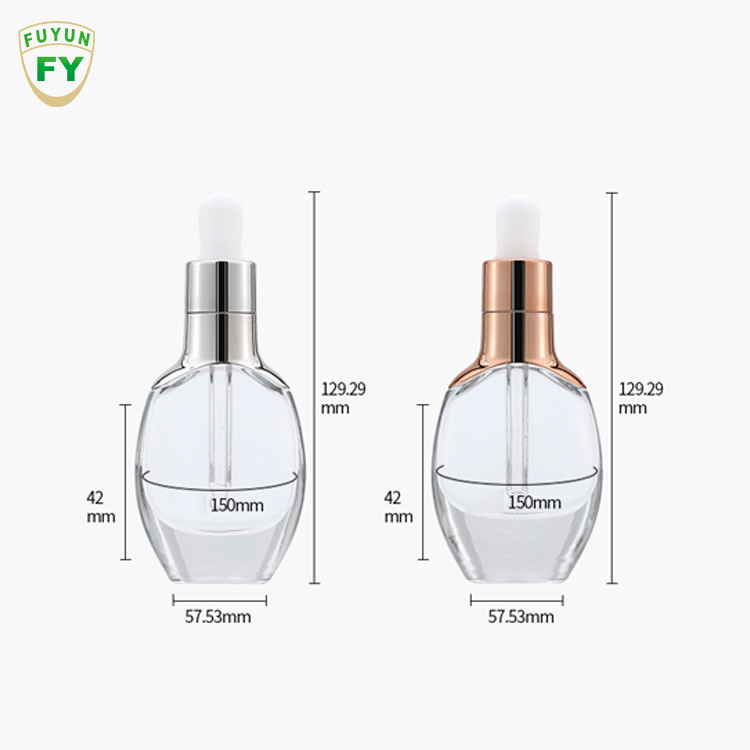 Fuyun Eco Friendly 30ml Clear Essential Oil Glass Dropper Bottle with Easy Open End for Personal Care