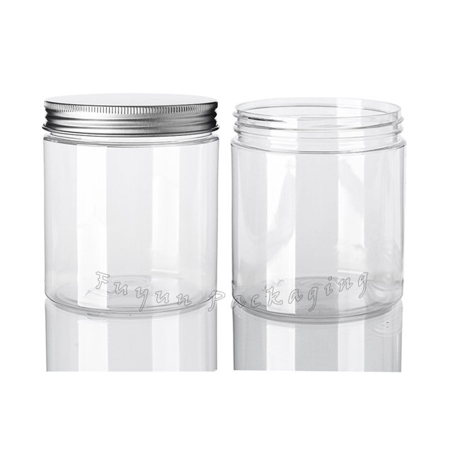 Fuyun Eco Friendly Cosmetic Jars 400ml Pet Jar Cream Container with Aluminium Screw Top