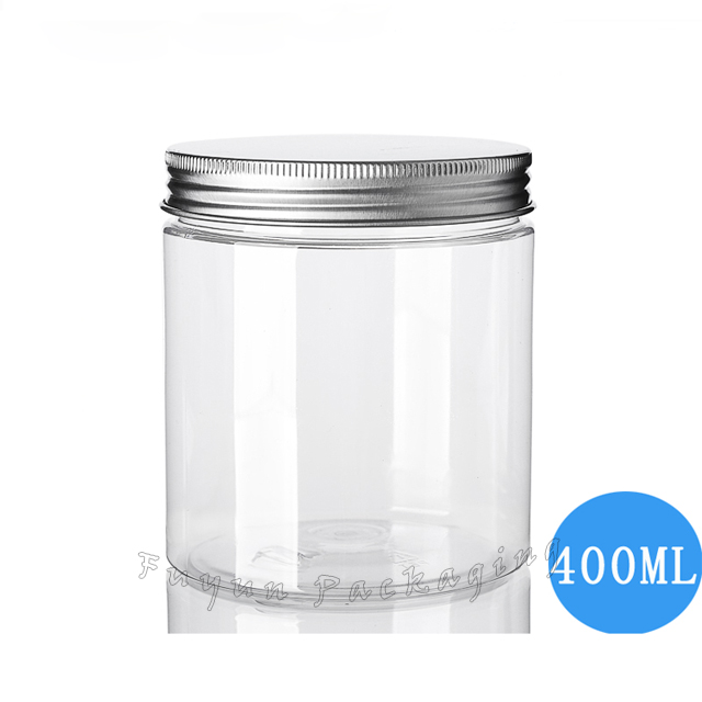 Fuyun Eco Friendly Cosmetic Jars 400ml Pet Jar Cream Container with Aluminium Screw Top