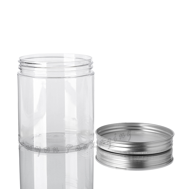 Fuyun Eco Friendly Cosmetic Jars 400ml Pet Jar Cream Container with Aluminium Screw Top