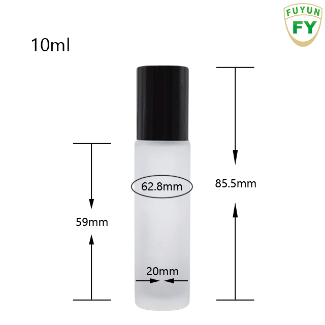 Fuyun Essential Oil Roller Bottle Transparent Frosted Empty 10ml Perfume Oil Roll on Glass Bottles
