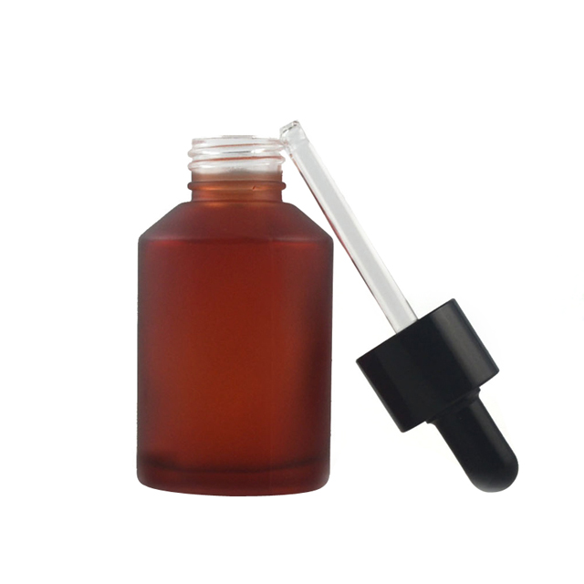 Fuyun Essential oil Dropper bottle 60ml amber glass e juice liquid bottle with screw dropper cap