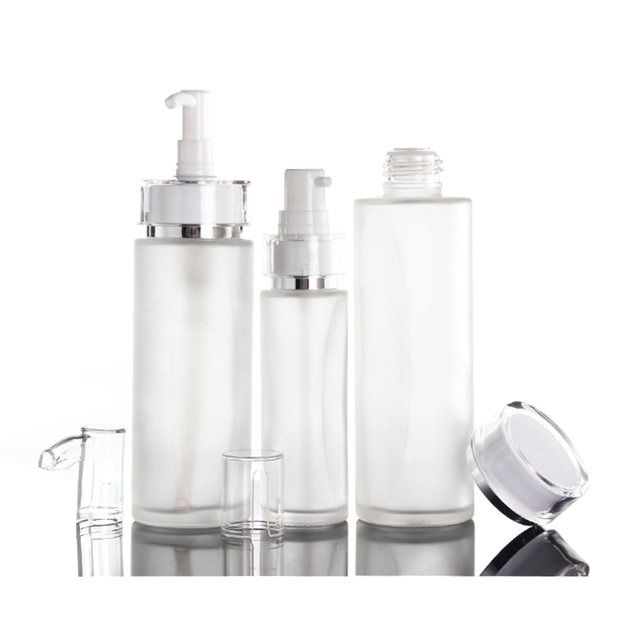 Fuyun Fancy Clear Shampoo Glass Pump Bottle 40ml 100ml 120ml Cosmetic Glass Lotion Bottle