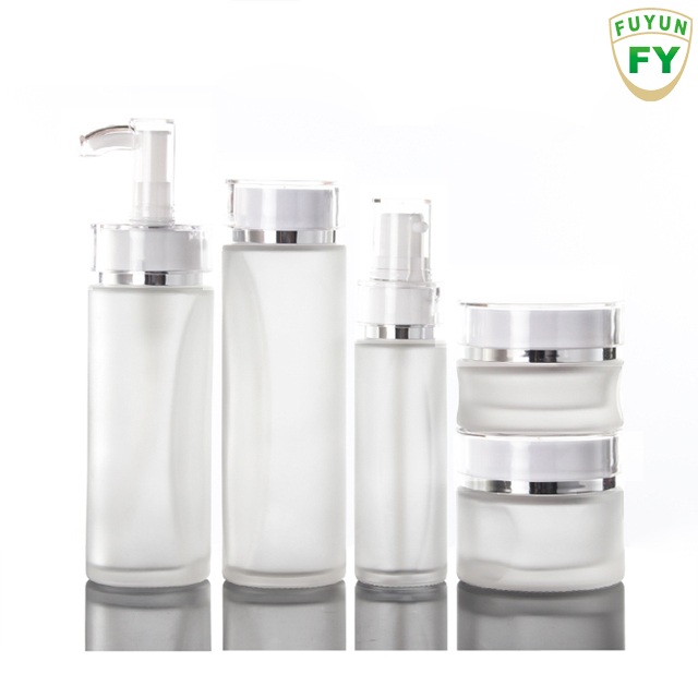 Fuyun Fancy Clear Shampoo Glass Pump Bottle 40ml 100ml 120ml Cosmetic Glass Lotion Bottle