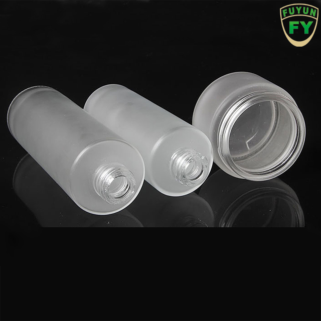 Fuyun Fast Shipping Variety Size Luxury Skin Care Jar 100ml Empty Frosted Glass Cosmetic Lotion Pump Bottles