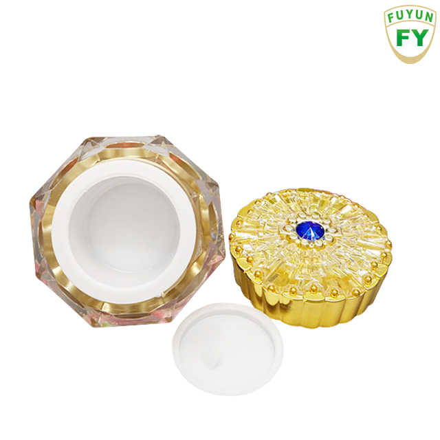 Fuyun Fast Shipping Wholesale Luxury Cosmetic Sample Packaging Fancy 15g Eye Cream Acrylic Empty Cosmetic Jars
