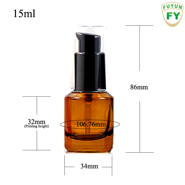 Fuyun Fast shipping 15ml green frosted glass lotion bottle