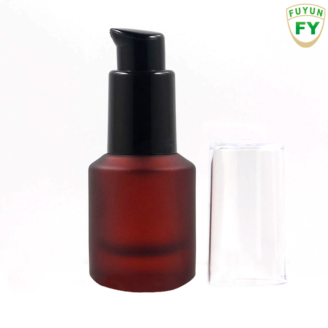 Fuyun Fast shipping 15ml green frosted glass lotion bottle