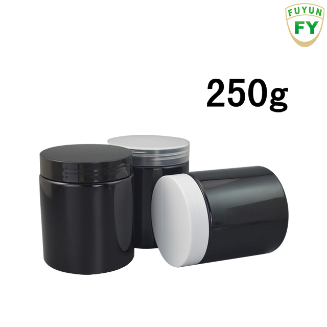 Fuyun Fast shipping 250g big black facial pet plastic cream jar