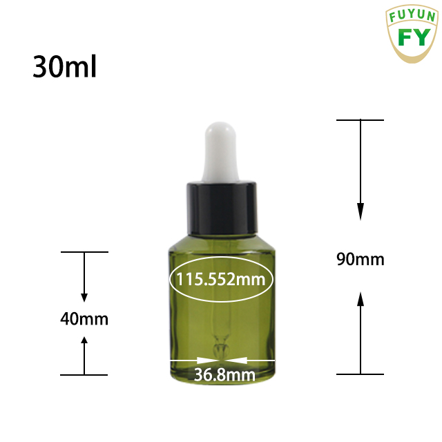 Fuyun Fast shipping 30ml green vape e liquid packaging glass dropper bottle