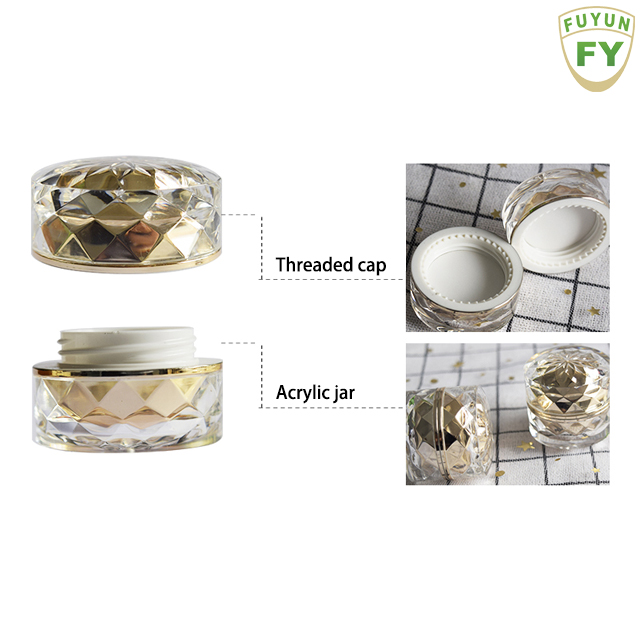Fuyun Fast shipping 7g shiny gold round container box makeup acrylic jar