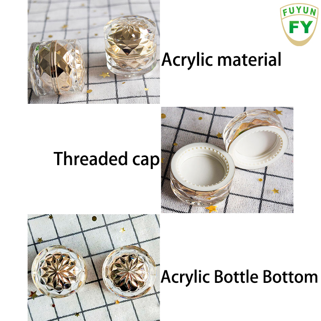 Fuyun Fast shipping 7g shiny gold round container box makeup acrylic jar