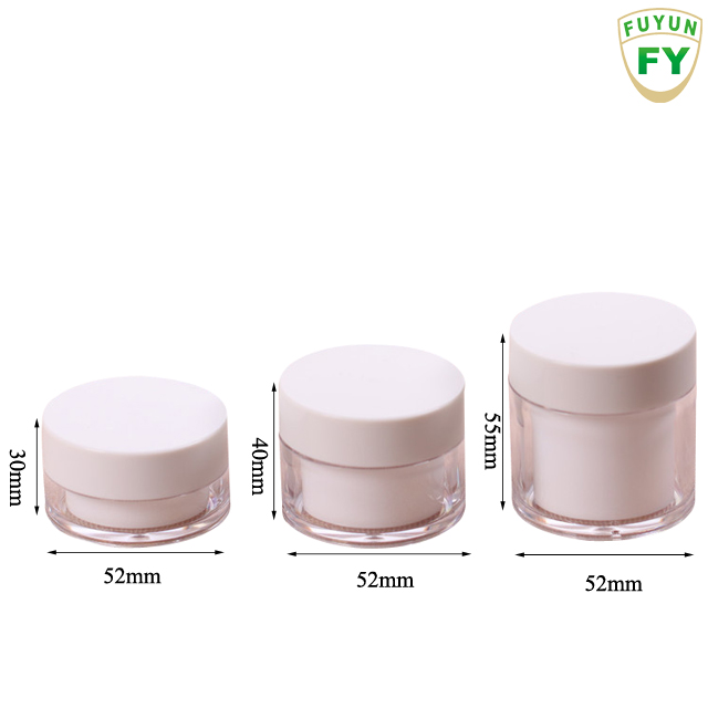 Fuyun Fast shipping Empty Gel Cosmetic Container 20g/30g/50g Double Wall Skin Care Facial Cream Jar